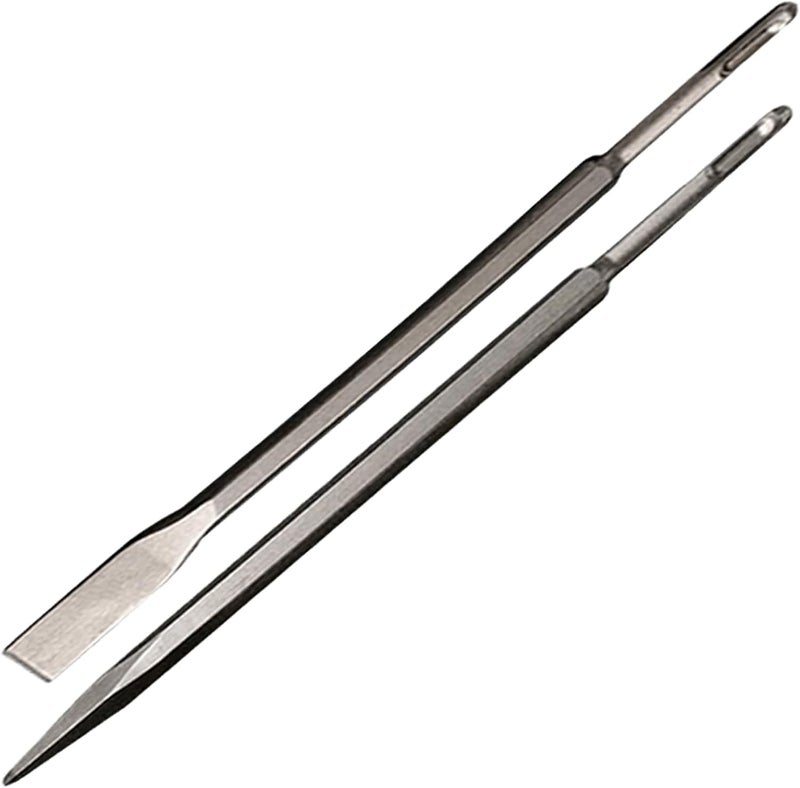 Phyxlyn 16-Inch SDS Plus Chisel Set, 3/4 Inch Flat Chisel and Point Chisel with Sds Plus Shank Ideal for Concrete Demolition, Tile Removal Chisel Tool for SDS Plus Hammer Drill Attachment - Image 1